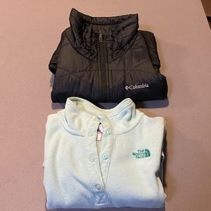 Columbia Vest and North Face Fleece